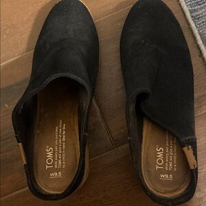TOMS Black Slip-On Suede Casual Shoes